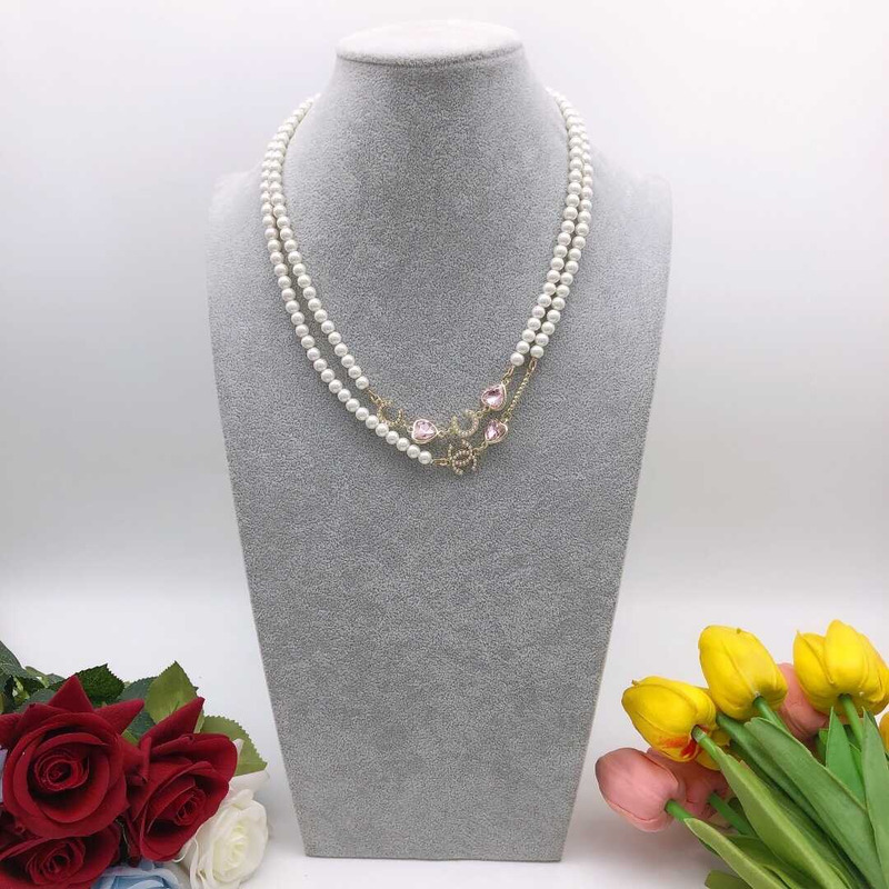 Ch*el pearl long necklace