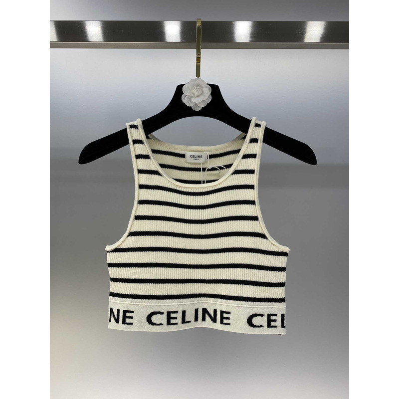 Ce**e sports knit striped sports bra