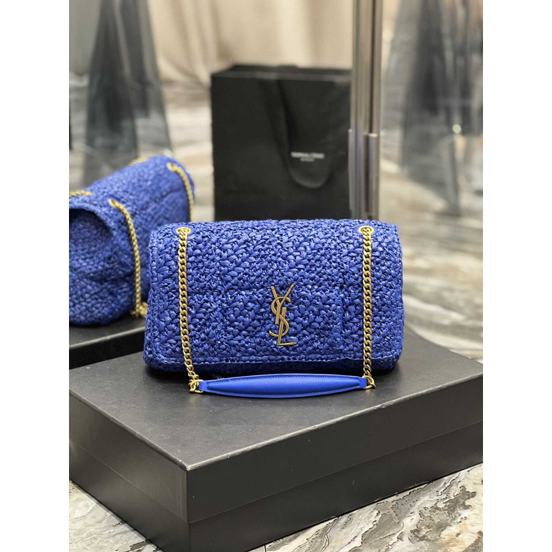 Saint Laurent  Padded Tweed Shoulder Bag Blue