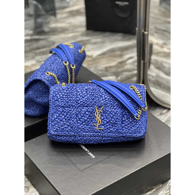 Saint Laurent  Padded Tweed Shoulder Bag Blue