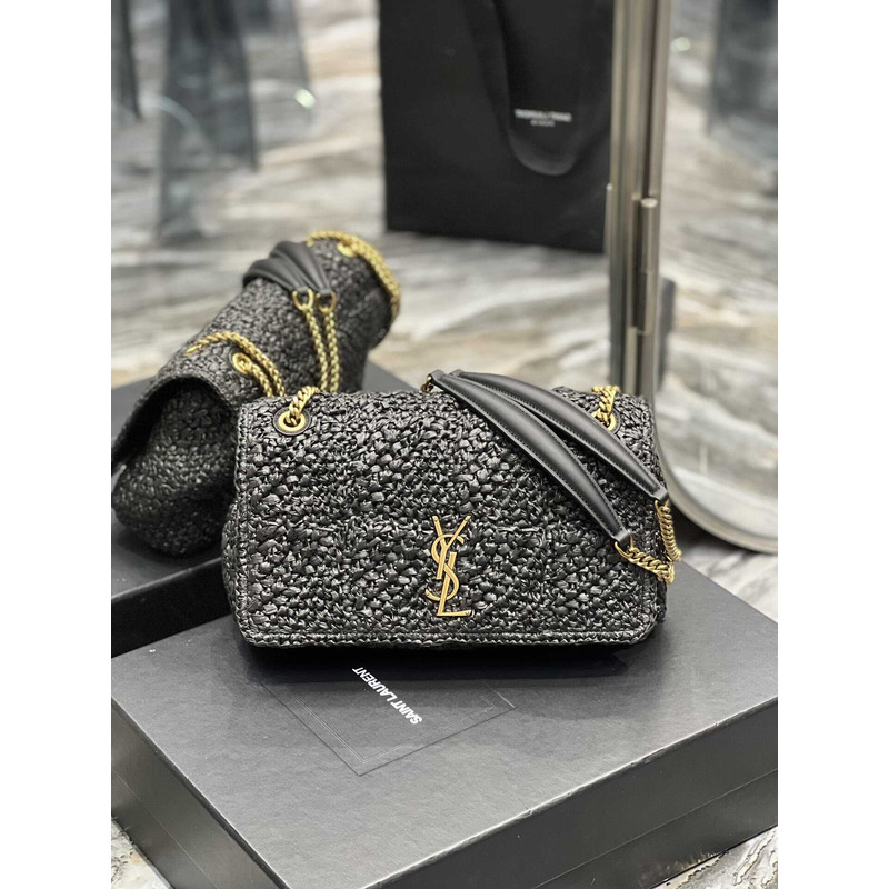 Saint Laurent Padded Tweed Shoulder Bag Black