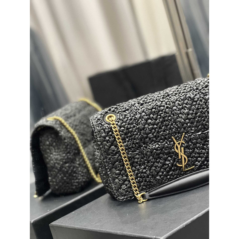 Saint Laurent Padded Tweed Shoulder Bag Black