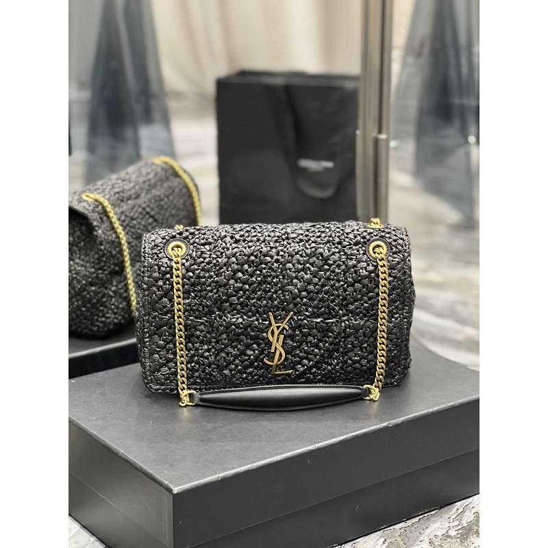 Saint Laurent Padded Tweed Shoulder Bag Black