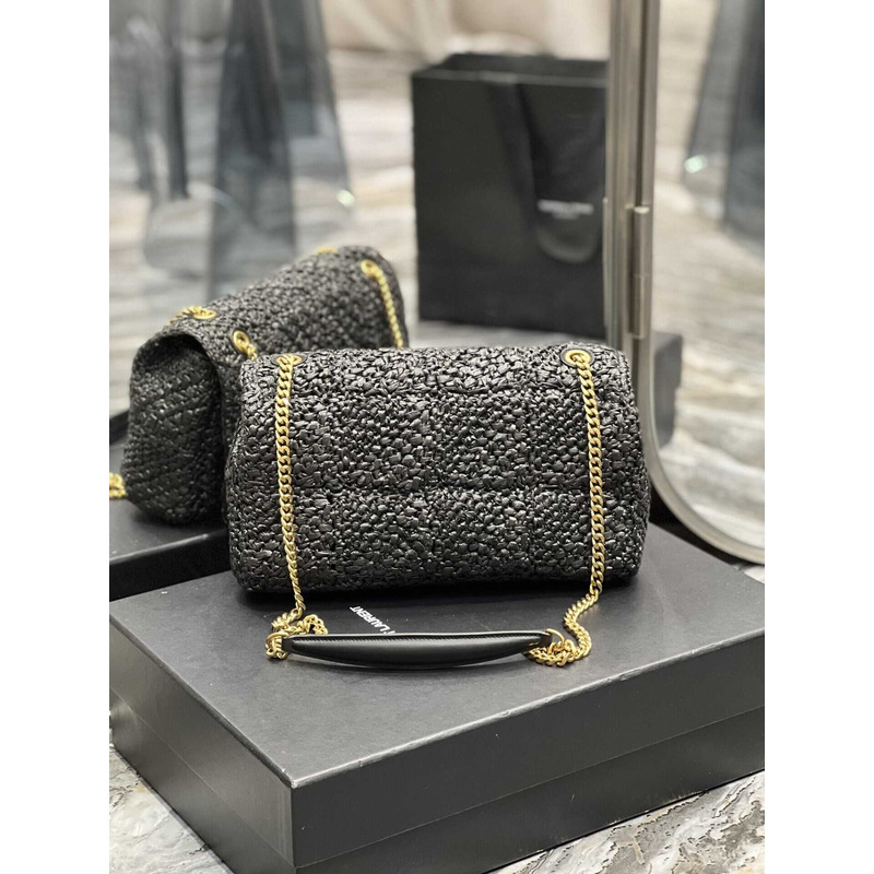 Saint Laurent Padded Tweed Shoulder Bag Black