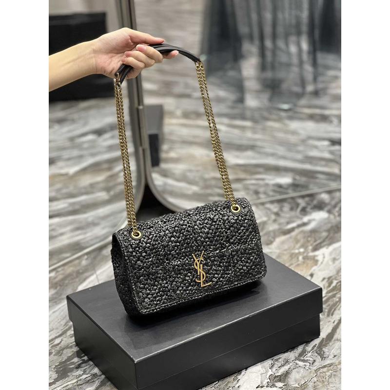 Saint Laurent Padded Tweed Shoulder Bag Black