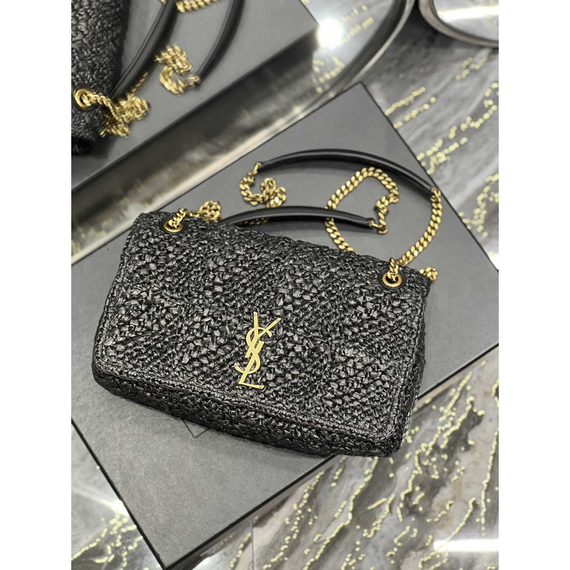 Saint Laurent Padded Tweed Shoulder Bag Black