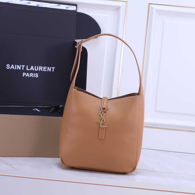 Saint Laurent Le 37 Leather Bucket Bag Caramel