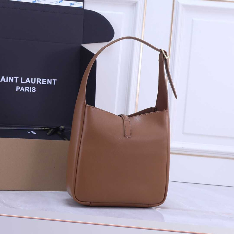 Saint Laurent Le 37 Leather Bucket Bag Brown