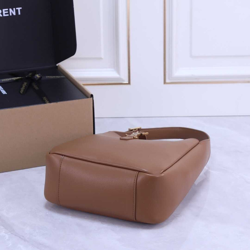 Saint Laurent Le 37 Leather Bucket Bag Brown