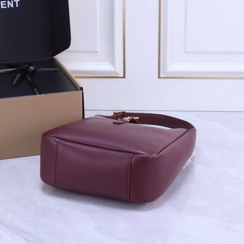 Saint Laurent Le 37 Leather Bucket Bag Burgundy