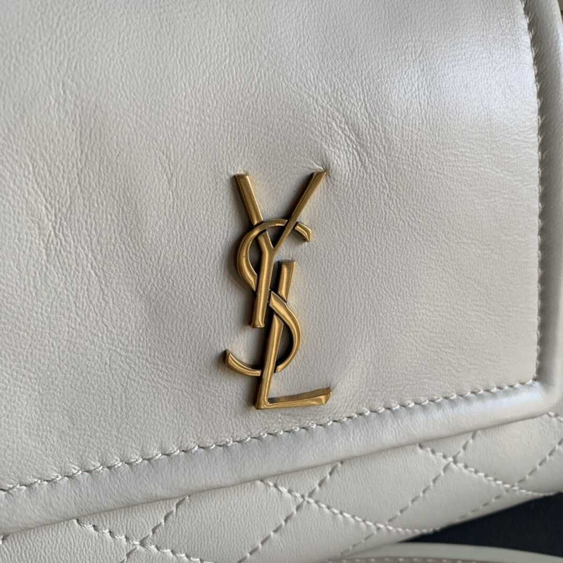 Saint Laurent Mini Nolita In Lambskin White