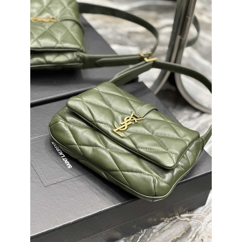 Saint Laurent Le 57 Shoulder Bag In Quilted Lambskin Green