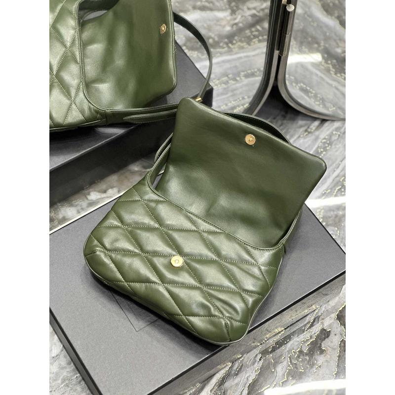 Saint Laurent Le 57 Shoulder Bag In Quilted Lambskin Green