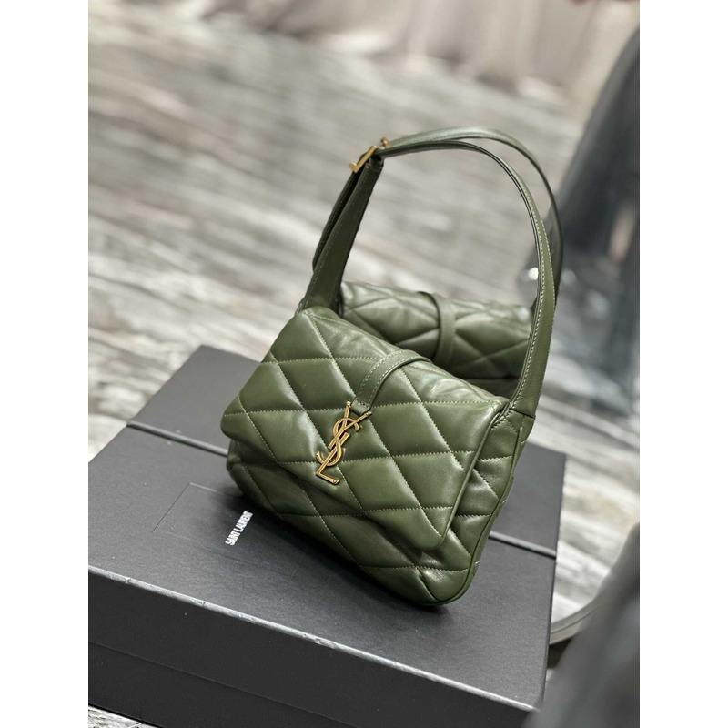 Saint Laurent Le 57 Shoulder Bag In Quilted Lambskin Green