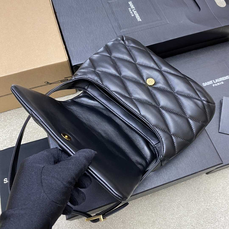 Saint Laurent Le 57 Shoulder Bag In Quilted Lambskin Black