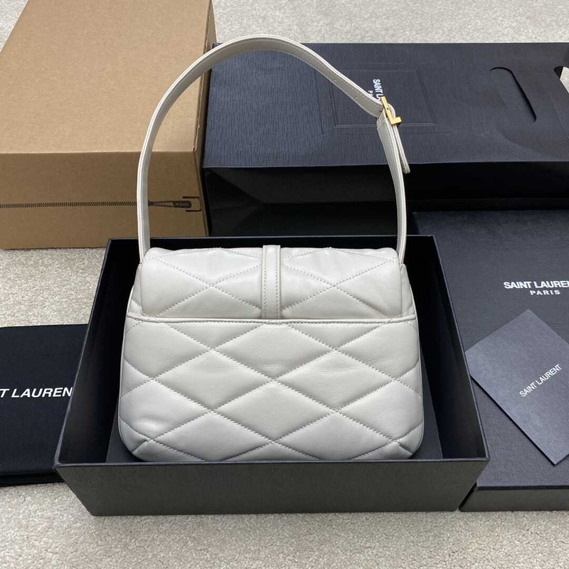 Saint Laurent Le 57 Shoulder Bag In Quilted Lambskin White