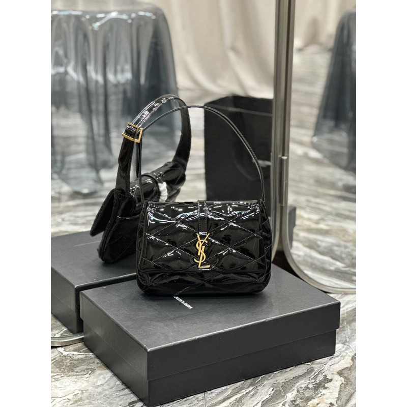 Saint Laurent Le 57 Shoulder Bag In Patent Leather Black