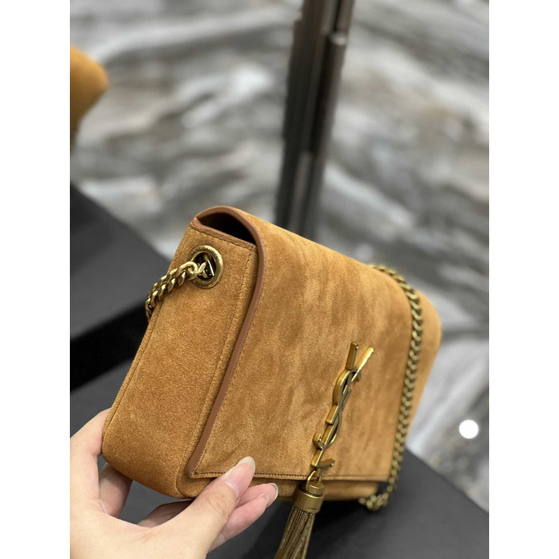 Saint Laurent Kate Medium Bag IN Suede With Tassels Brown