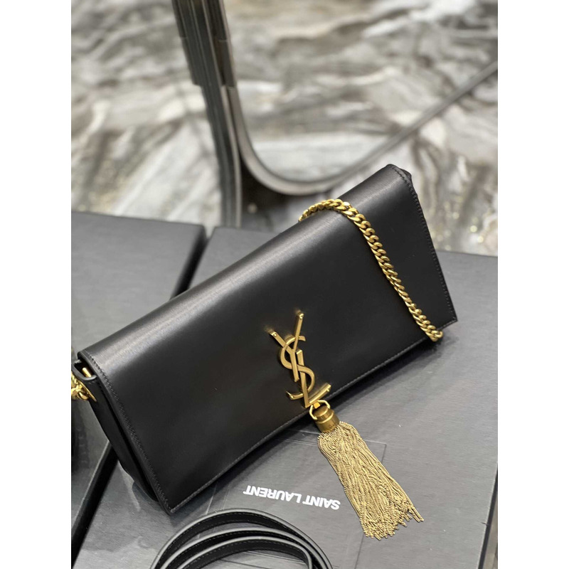 Saint Laurent Kate 99 Lambskin Shoulder Bag Black