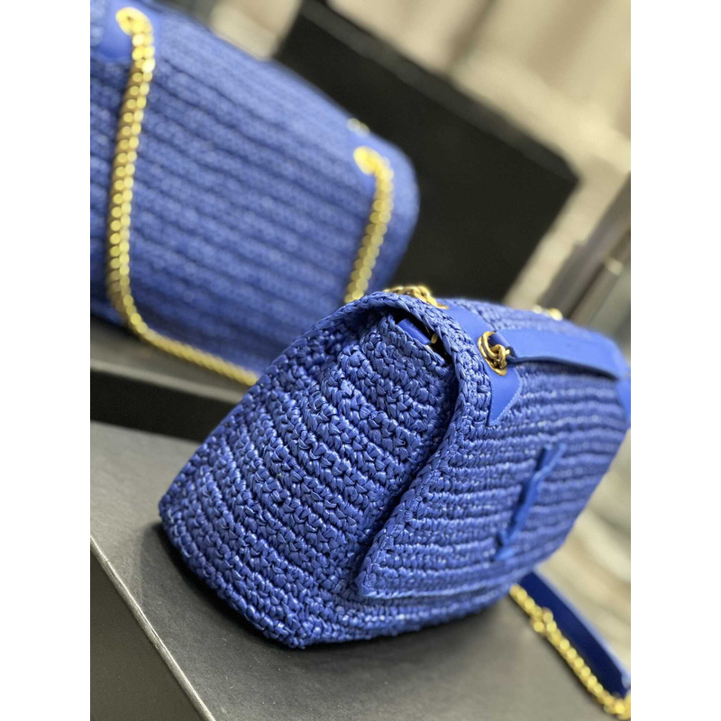 Saint Laurent Niki Medium Crocheted Shoulder Bag Royal Blue