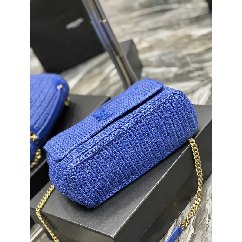 Saint Laurent Niki Medium Crocheted Shoulder Bag Royal Blue