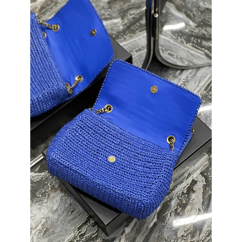 Saint Laurent Niki Medium Crocheted Shoulder Bag Royal Blue