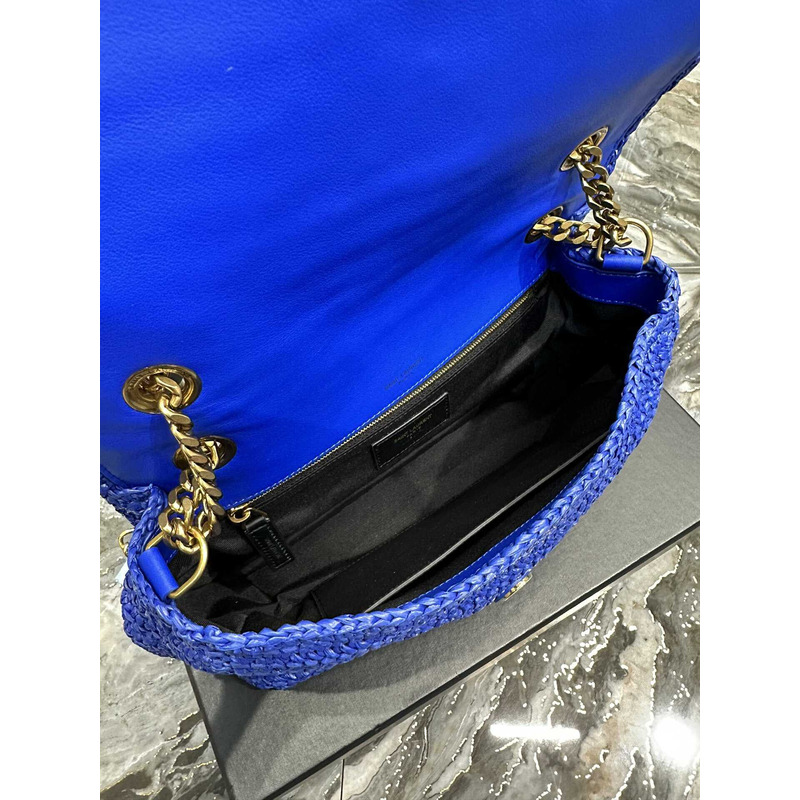 Saint Laurent Niki Medium Crocheted Shoulder Bag Royal Blue