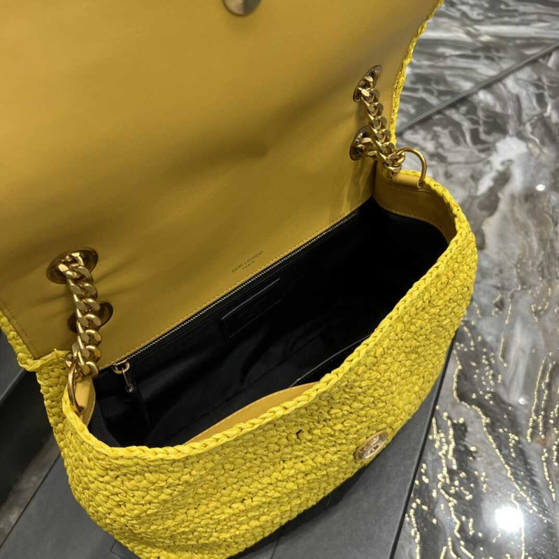 Saint Laurent Niki Medium Crocheted Shoulder Bag Yellow