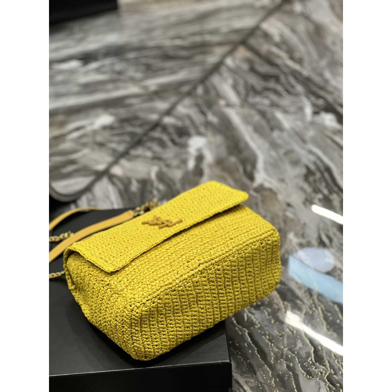 Saint Laurent Niki Medium Crocheted Shoulder Bag Yellow