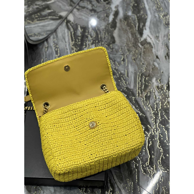 Saint Laurent Niki Medium Crocheted Shoulder Bag Yellow