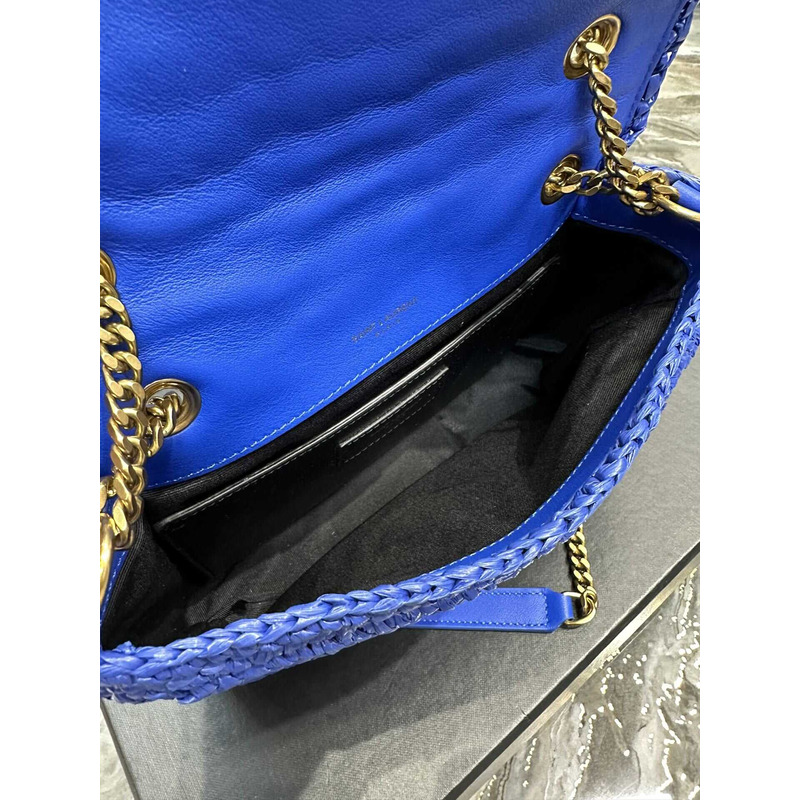 Saint Laurent Niki Small Crocheted Shoulder Bag Royal Blue