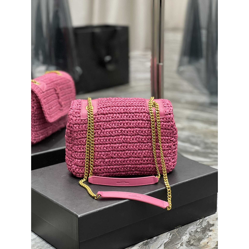 Saint Laurent Niki Small Crocheted Shoulder Bag Pink