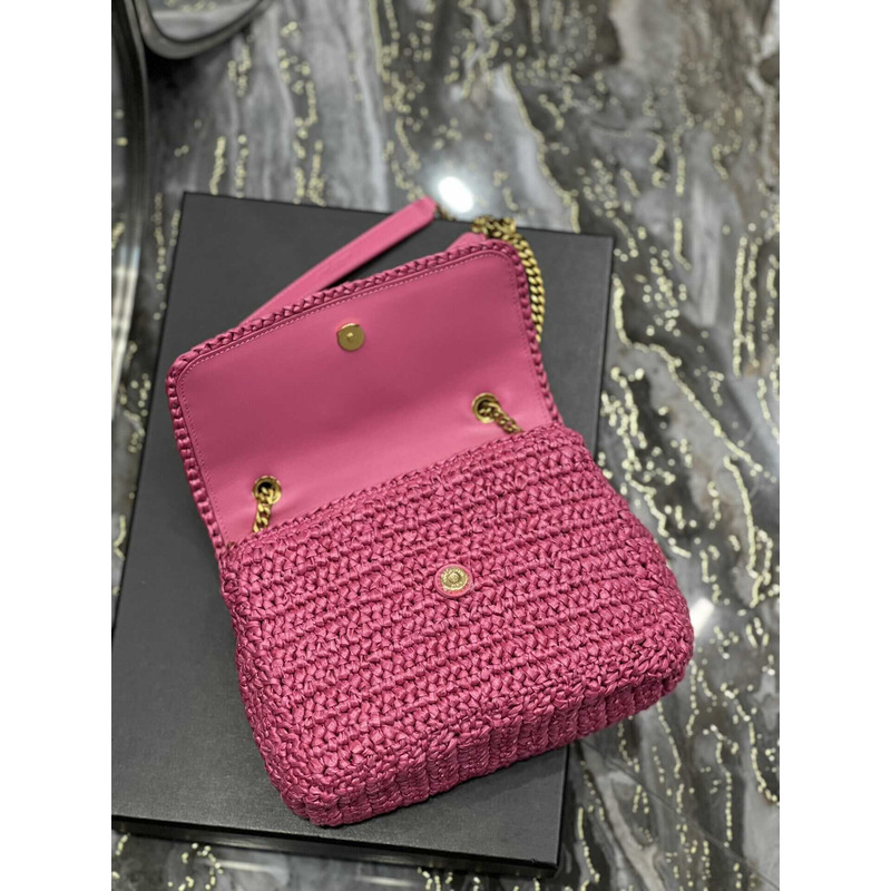 Saint Laurent Niki Small Crocheted Shoulder Bag Pink