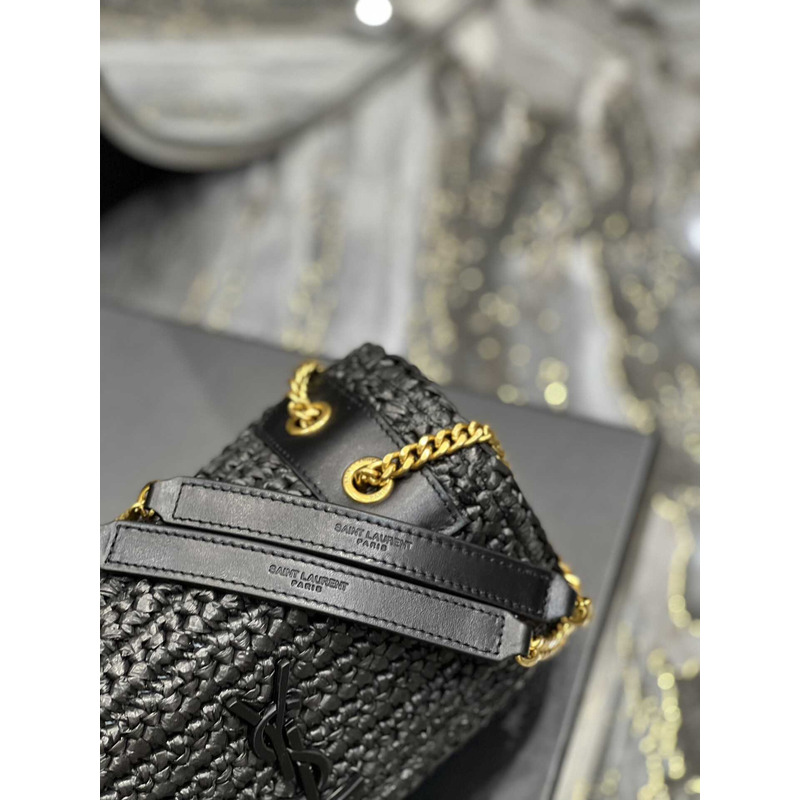 Saint Laurent Niki Small Crocheted Shoulder Bag Black