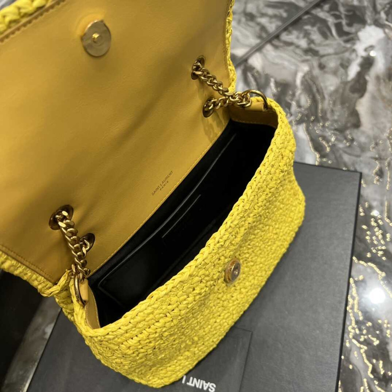 Saint Laurent Niki Small Crocheted Shoulder Bag Yellow