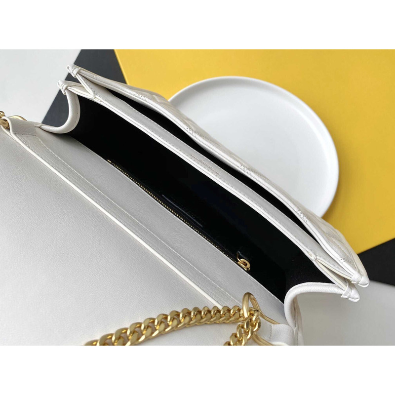 Saint Laurent Becky Shoulder Bag White