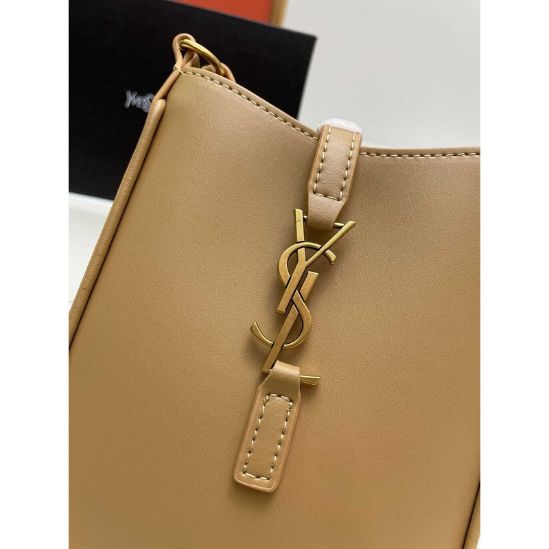 Saint Laurent LE 5 À 7 Mini Vertical Bag In Shiny Leather Yellow