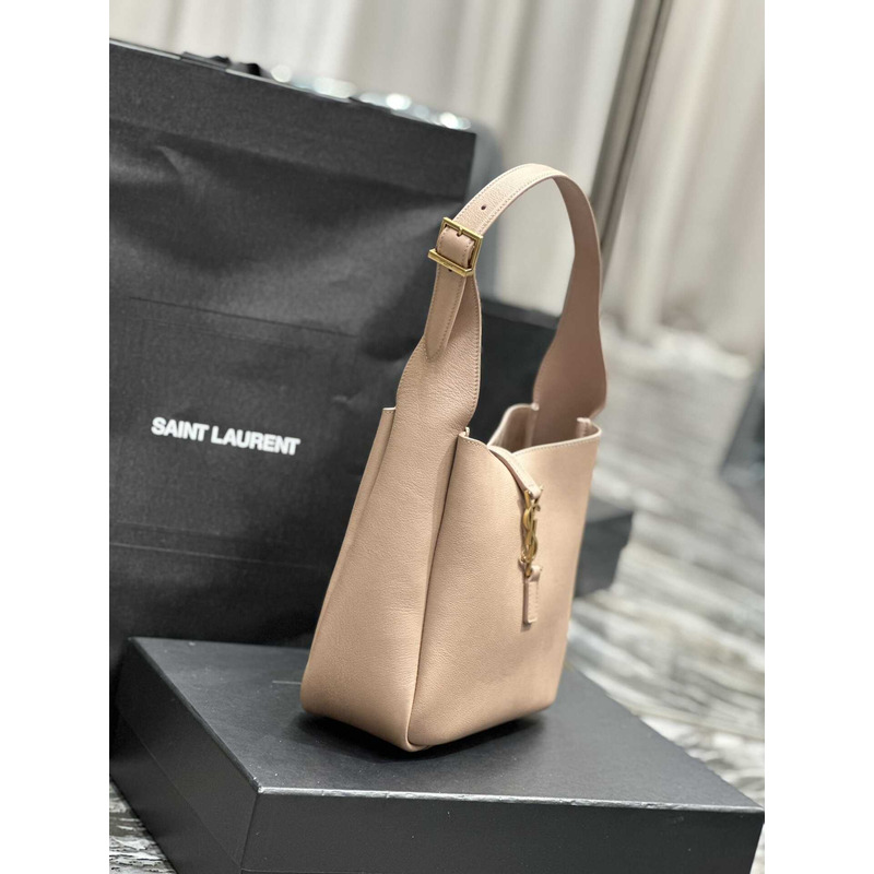 Saint Laurent Le5a7 Hobo Bag Small Beige