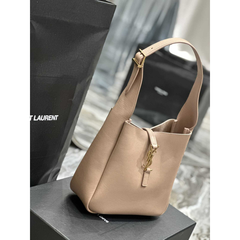 Saint Laurent Le5a7 Hobo Bag Small Beige