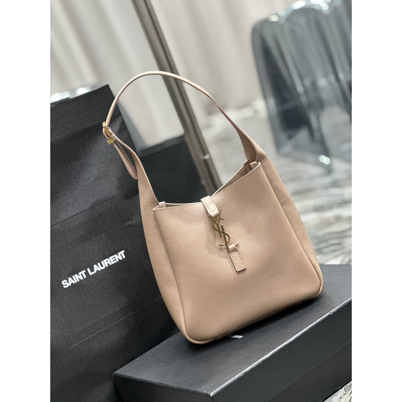 Saint Laurent Le5a7 Hobo Bag Small Beige