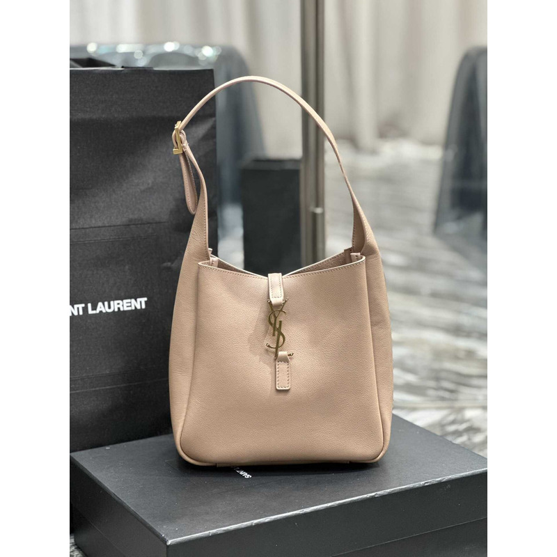 Saint Laurent Le5a7 Hobo Bag Small Beige