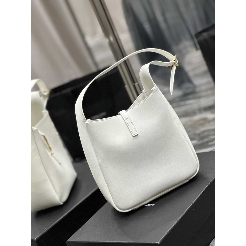 Saint Laurent Le5a7 Hobo Bag Small White