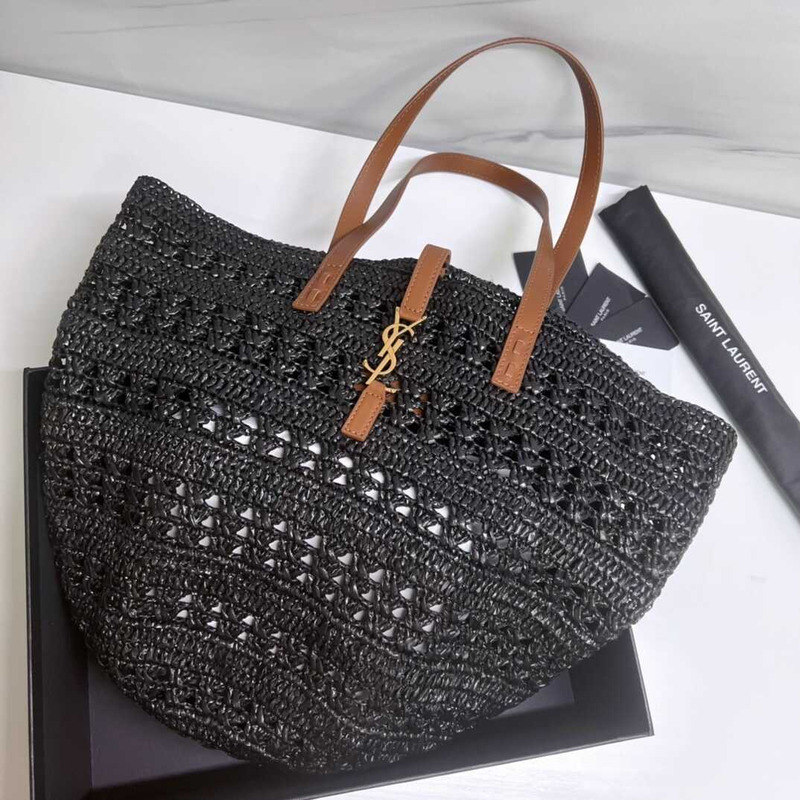 Saint Laurent Black Small Panier Tote