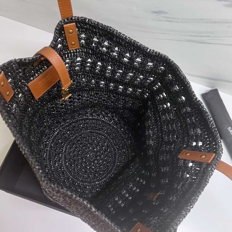 Saint Laurent Black Small Panier Tote