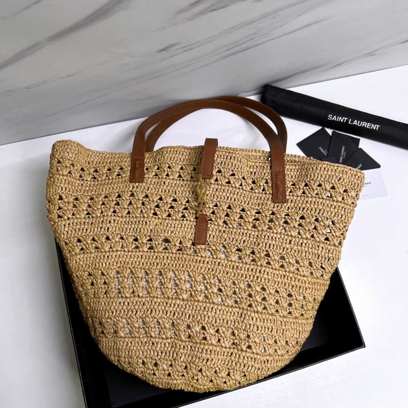 Saint Laurent Beige Small Panier Tote