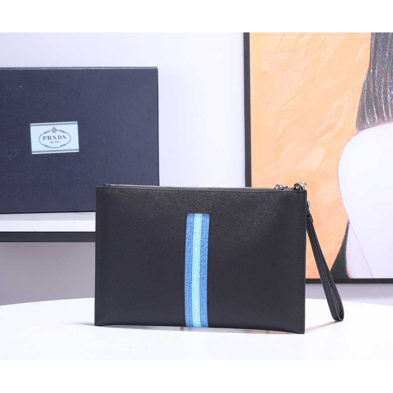 Pra*a leather pouch black