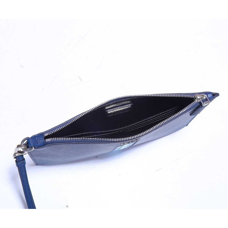 Pra*a leather pouch blue