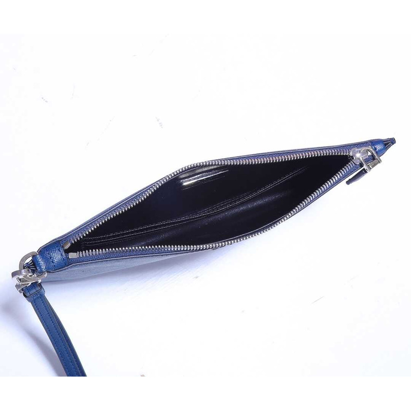 Pra*a leather pouch blue