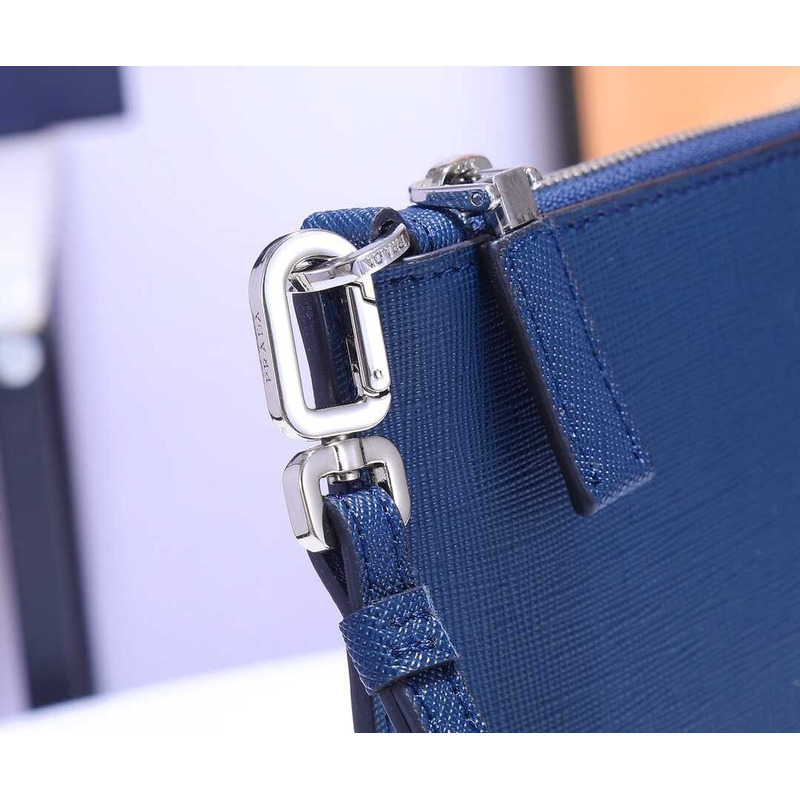 Pra*a leather pouch blue