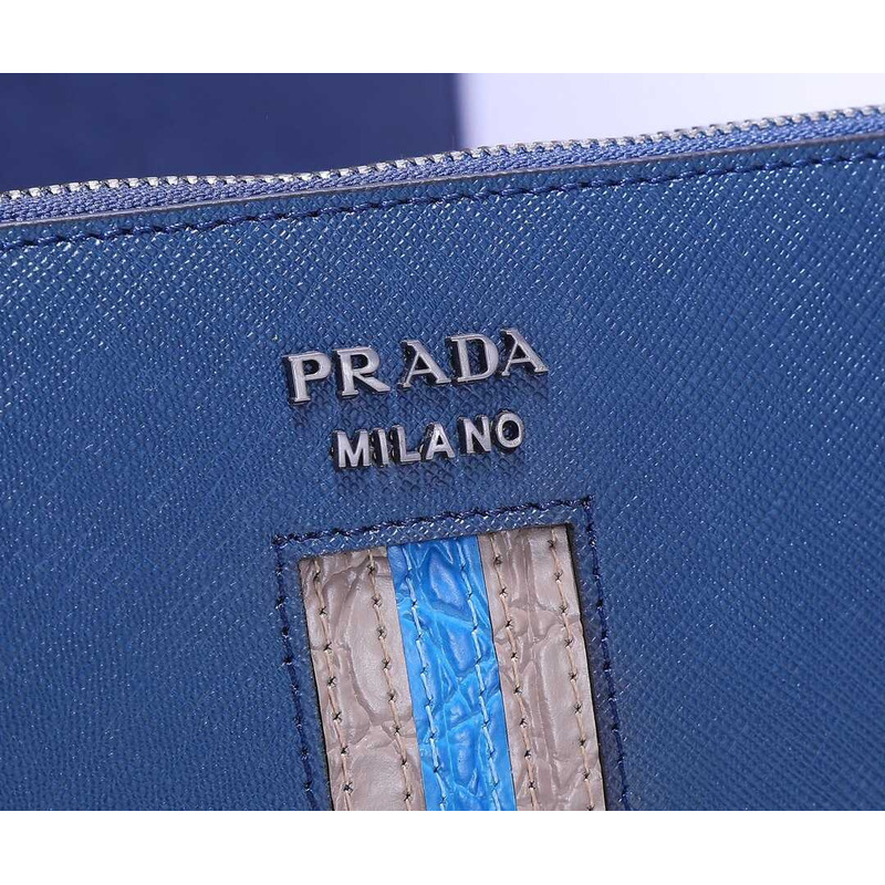 Pra*a leather pouch blue